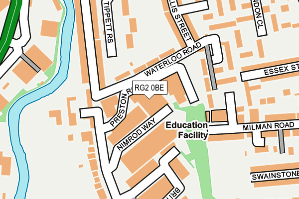 RG2 0BE map - OS OpenMap – Local (Ordnance Survey)