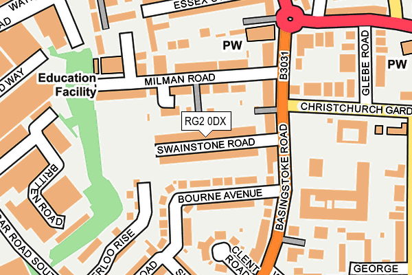 RG2 0DX map - OS OpenMap – Local (Ordnance Survey)