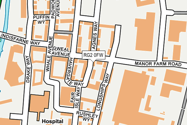 RG2 0FW map - OS OpenMap – Local (Ordnance Survey)