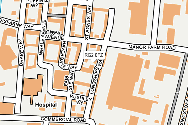 RG2 0FZ map - OS OpenMap – Local (Ordnance Survey)