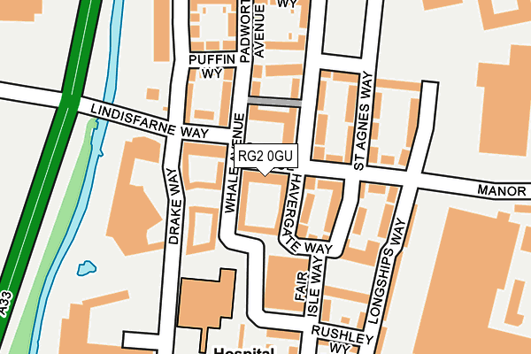 RG2 0GU map - OS OpenMap – Local (Ordnance Survey)