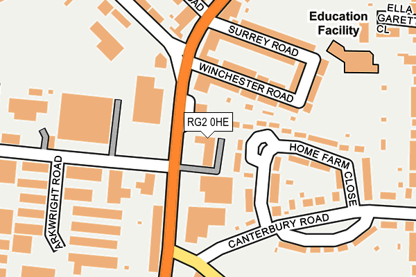 RG2 0HE map - OS OpenMap – Local (Ordnance Survey)