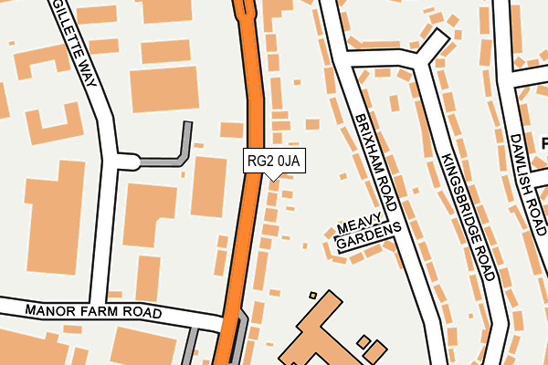 RG2 0JA map - OS OpenMap – Local (Ordnance Survey)