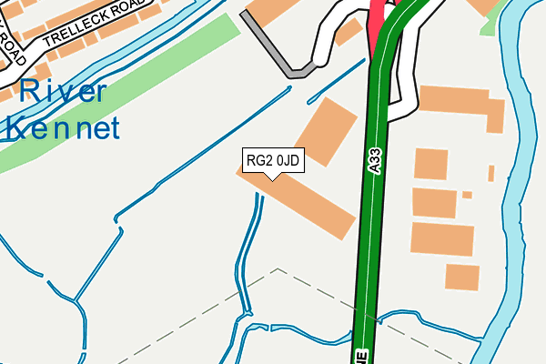 RG2 0JD map - OS OpenMap – Local (Ordnance Survey)