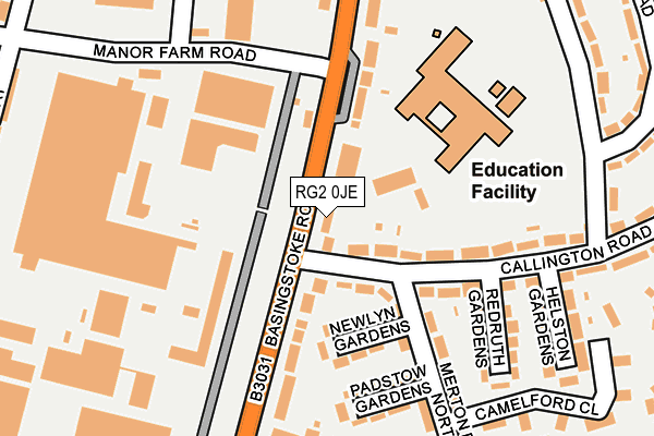 RG2 0JE map - OS OpenMap – Local (Ordnance Survey)