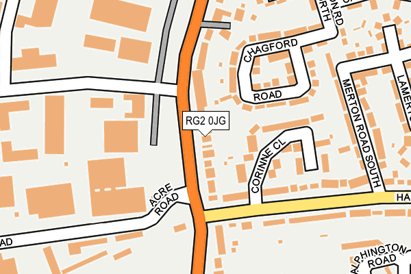 RG2 0JG map - OS OpenMap – Local (Ordnance Survey)