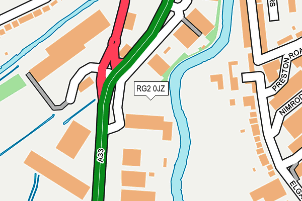 RG2 0JZ map - OS OpenMap – Local (Ordnance Survey)