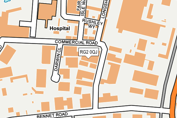 RG2 0QJ map - OS OpenMap – Local (Ordnance Survey)