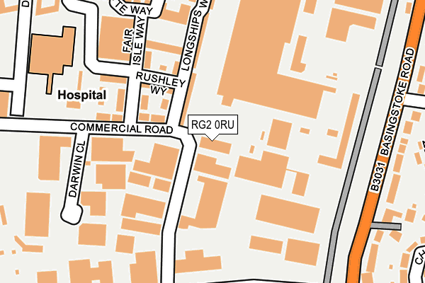 RG2 0RU map - OS OpenMap – Local (Ordnance Survey)