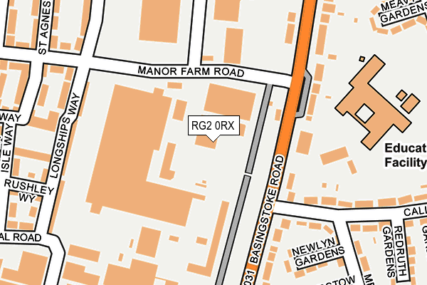 RG2 0RX map - OS OpenMap – Local (Ordnance Survey)