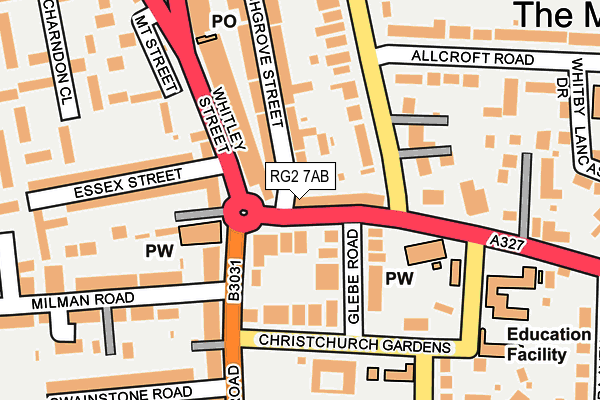 RG2 7AB map - OS OpenMap – Local (Ordnance Survey)