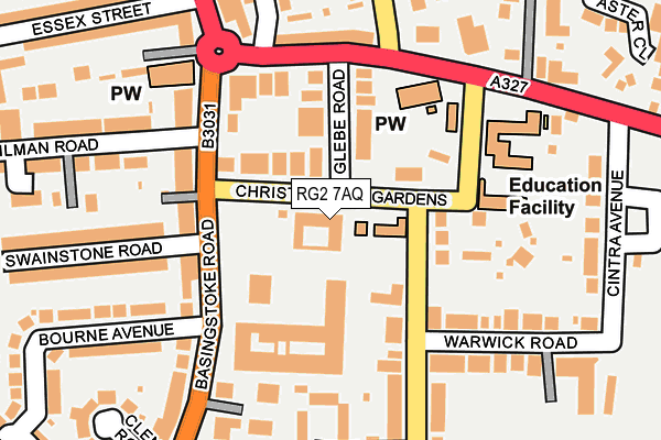 RG2 7AQ map - OS OpenMap – Local (Ordnance Survey)