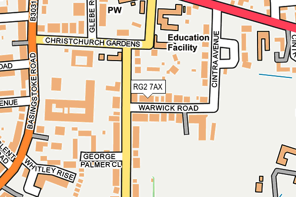 RG2 7AX map - OS OpenMap – Local (Ordnance Survey)