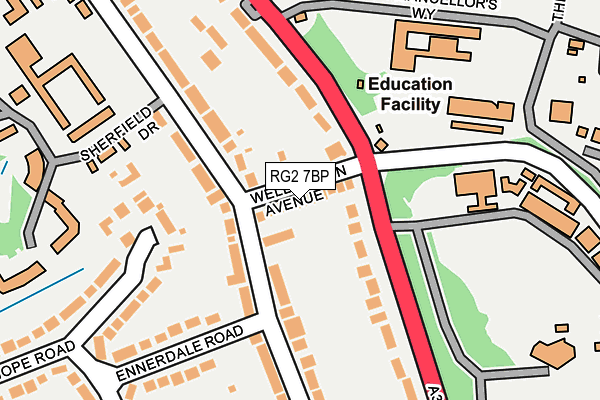 RG2 7BP map - OS OpenMap – Local (Ordnance Survey)