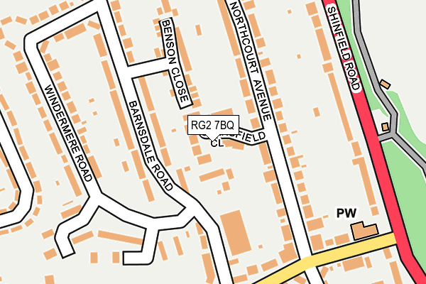 RG2 7BQ map - OS OpenMap – Local (Ordnance Survey)