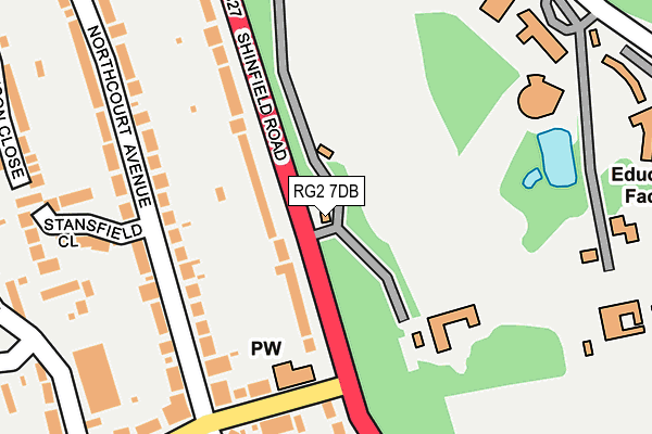 RG2 7DB map - OS OpenMap – Local (Ordnance Survey)