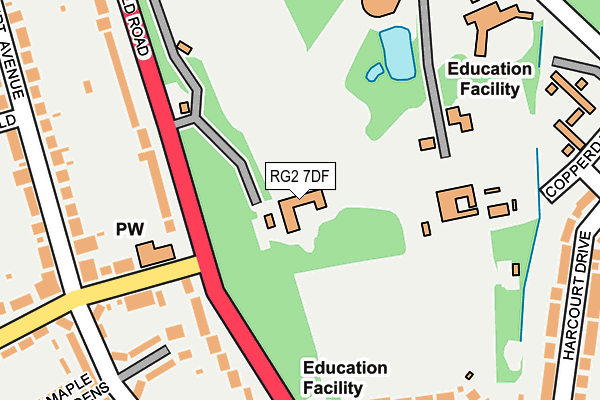 RG2 7DF map - OS OpenMap – Local (Ordnance Survey)