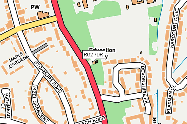 RG2 7DR map - OS OpenMap – Local (Ordnance Survey)