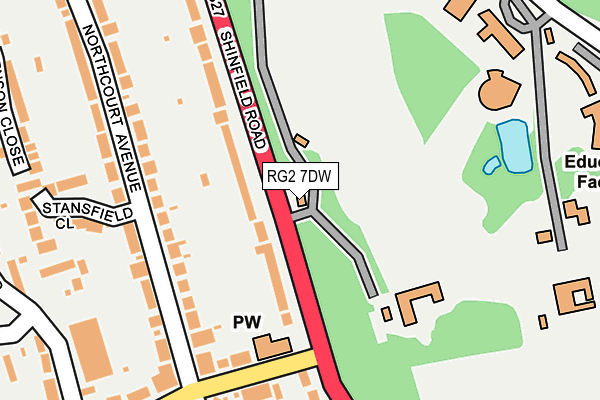 RG2 7DW map - OS OpenMap – Local (Ordnance Survey)