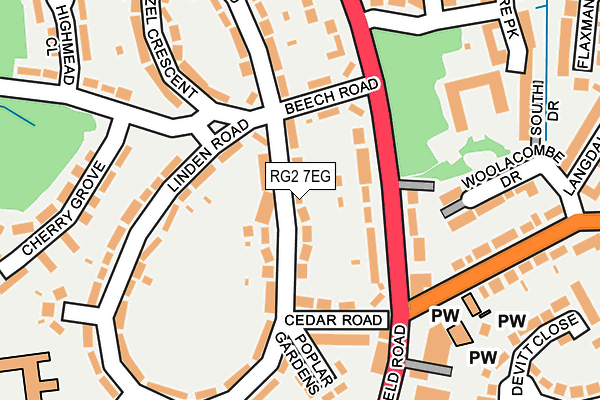 RG2 7EG map - OS OpenMap – Local (Ordnance Survey)