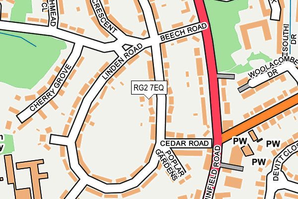 RG2 7EQ map - OS OpenMap – Local (Ordnance Survey)