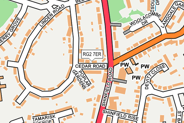 RG2 7ER map - OS OpenMap – Local (Ordnance Survey)