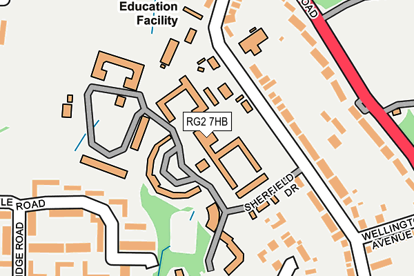 RG2 7HB map - OS OpenMap – Local (Ordnance Survey)
