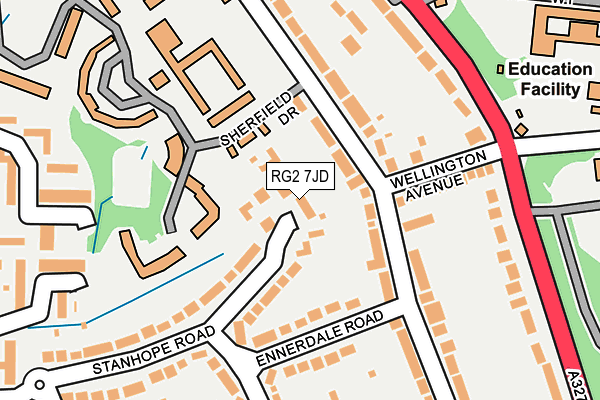 RG2 7JD map - OS OpenMap – Local (Ordnance Survey)