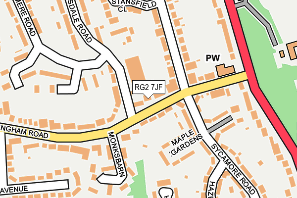 RG2 7JF map - OS OpenMap – Local (Ordnance Survey)