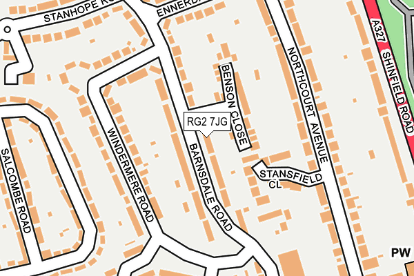 RG2 7JG map - OS OpenMap – Local (Ordnance Survey)