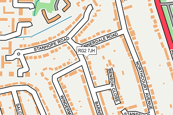 RG2 7JH map - OS OpenMap – Local (Ordnance Survey)