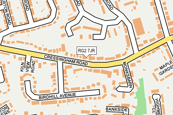RG2 7JR map - OS OpenMap – Local (Ordnance Survey)