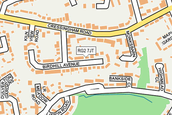 RG2 7JT map - OS OpenMap – Local (Ordnance Survey)