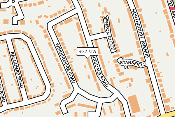 RG2 7JW map - OS OpenMap – Local (Ordnance Survey)
