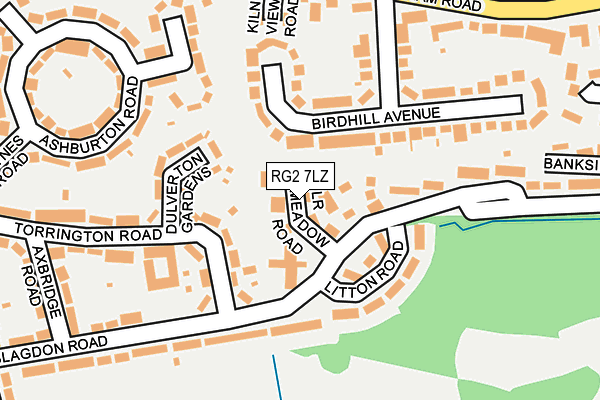 RG2 7LZ map - OS OpenMap – Local (Ordnance Survey)