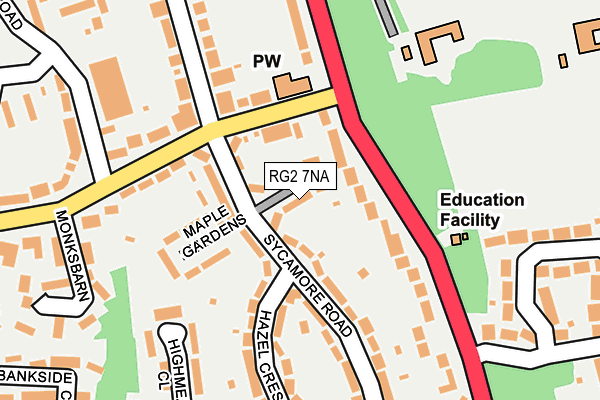 RG2 7NA map - OS OpenMap – Local (Ordnance Survey)