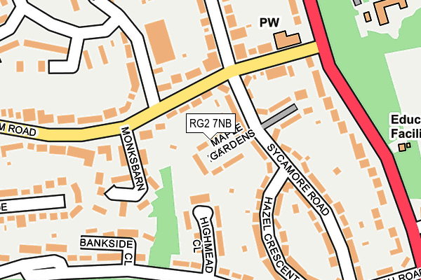 RG2 7NB map - OS OpenMap – Local (Ordnance Survey)