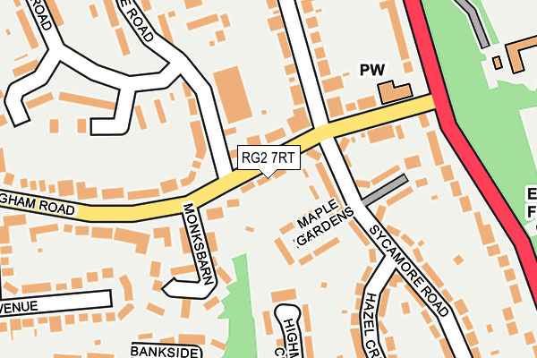 RG2 7RT map - OS OpenMap – Local (Ordnance Survey)
