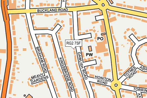 RG2 7SF map - OS OpenMap – Local (Ordnance Survey)