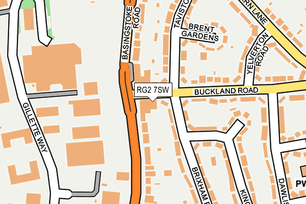 RG2 7SW map - OS OpenMap – Local (Ordnance Survey)
