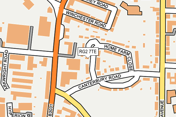 RG2 7TE map - OS OpenMap – Local (Ordnance Survey)
