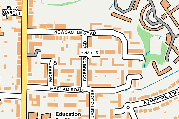 RG2 7TX map - OS OpenMap – Local (Ordnance Survey)