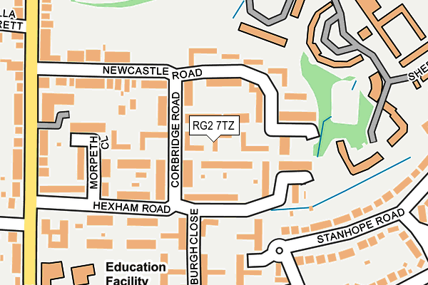 RG2 7TZ map - OS OpenMap – Local (Ordnance Survey)