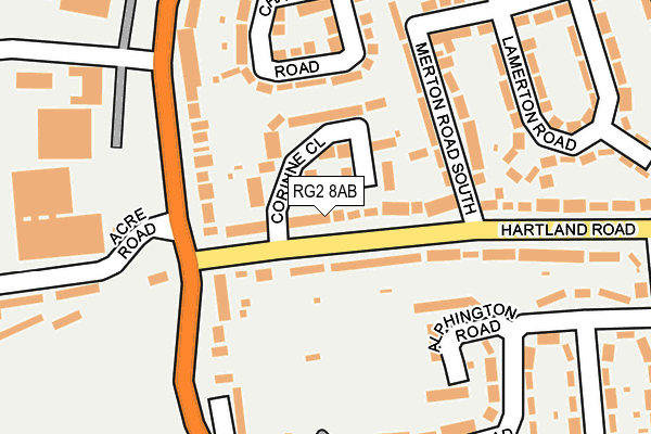 RG2 8AB map - OS OpenMap – Local (Ordnance Survey)