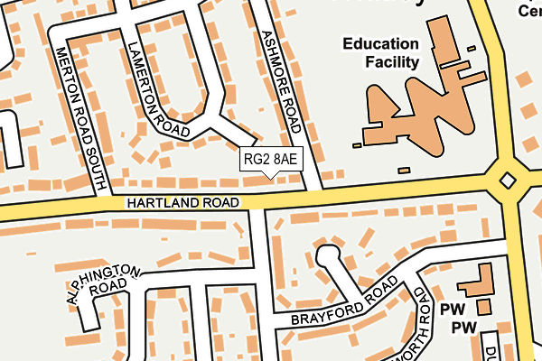 RG2 8AE map - OS OpenMap – Local (Ordnance Survey)