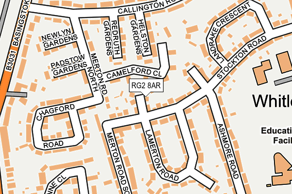 RG2 8AR map - OS OpenMap – Local (Ordnance Survey)