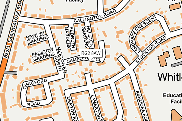 RG2 8AW map - OS OpenMap – Local (Ordnance Survey)