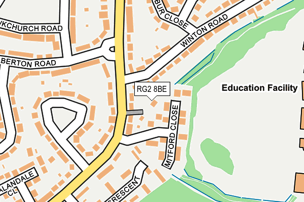 RG2 8BE map - OS OpenMap – Local (Ordnance Survey)