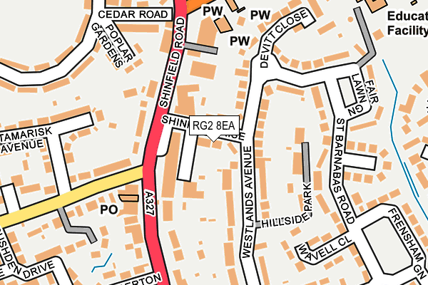 RG2 8EA map - OS OpenMap – Local (Ordnance Survey)