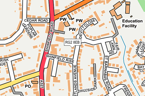 RG2 8EB map - OS OpenMap – Local (Ordnance Survey)